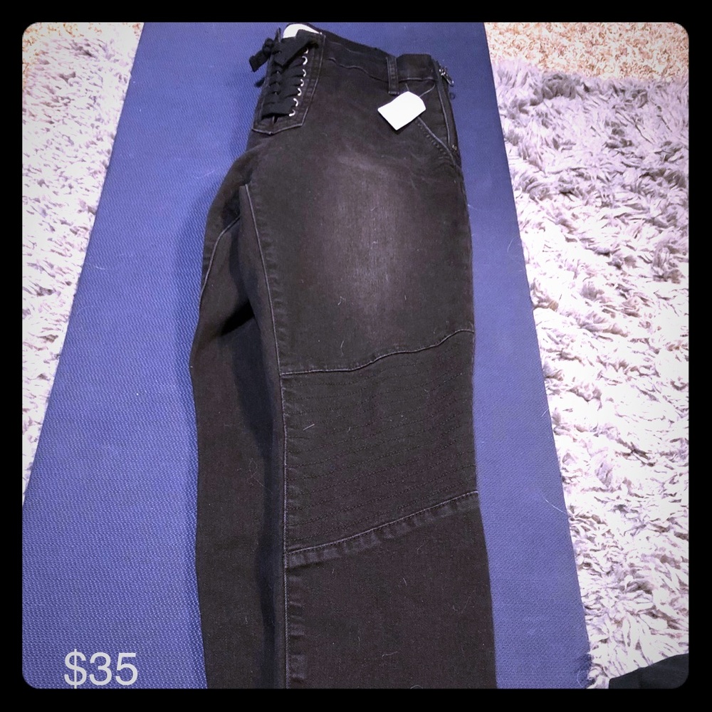 Gap lace-up true skinny jeans